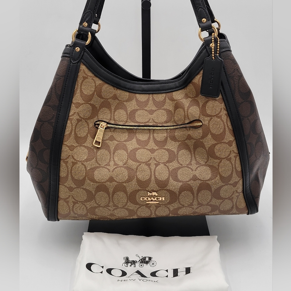 Coach Brown and Tan Shoulder Bag